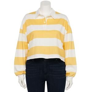 Juniors' Plus Size SO Cropped Polo Shirt, Women's, Size: 1XL NWT